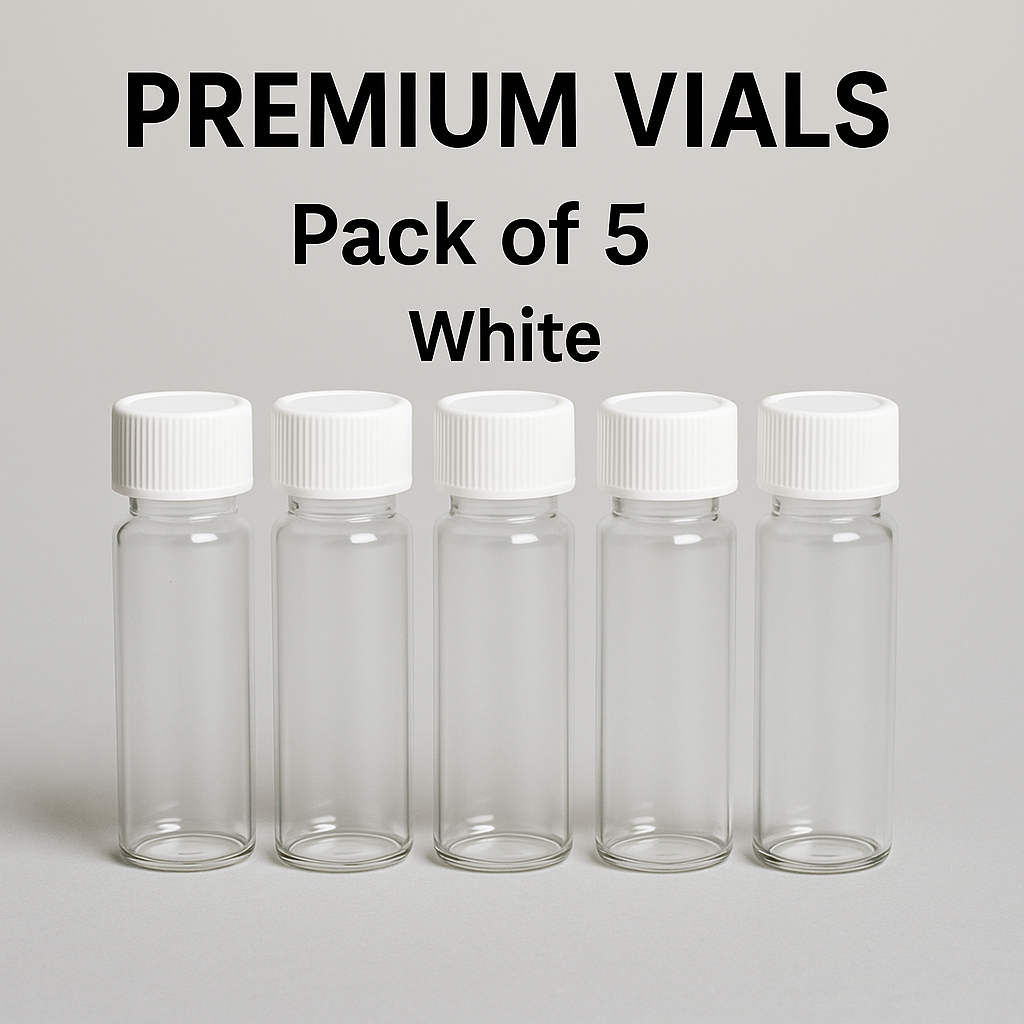 Premium vials — Pack of 5 — White